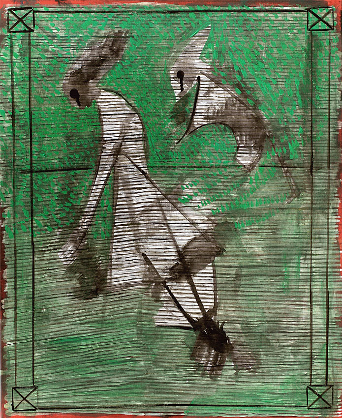 Woman imitating a&nbsp;rabbit