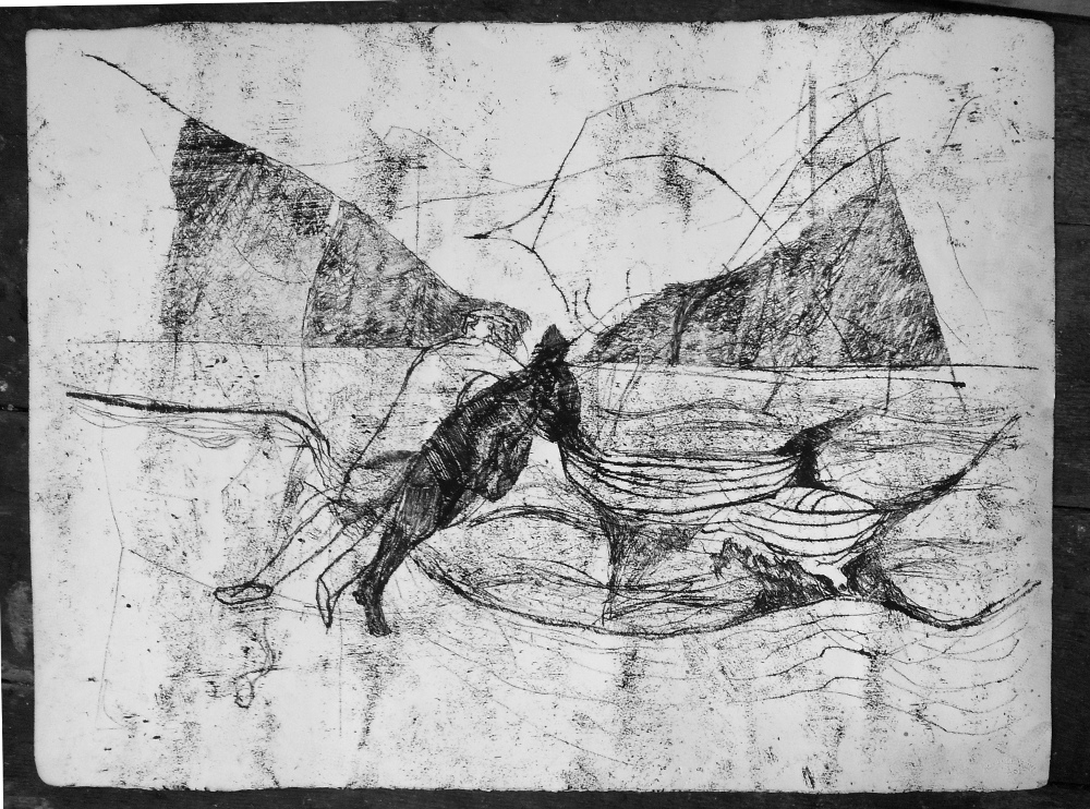 Men struggling with a&nbsp;boat