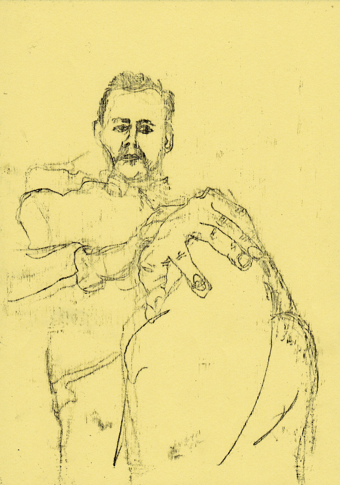 Self-portrait holding knee&nbsp;2