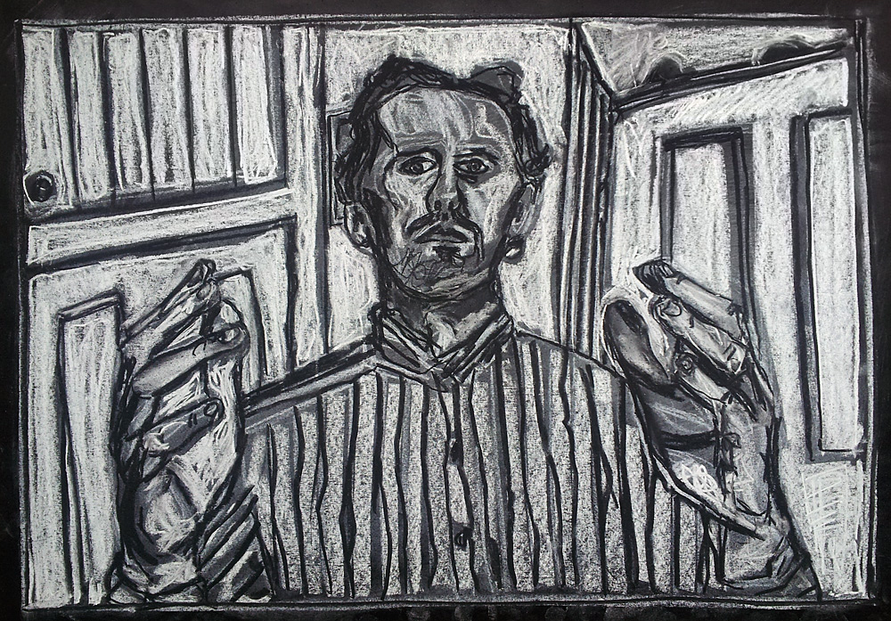 Self-portrait, striped shirt
