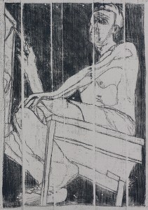 Self portrait at easel 8