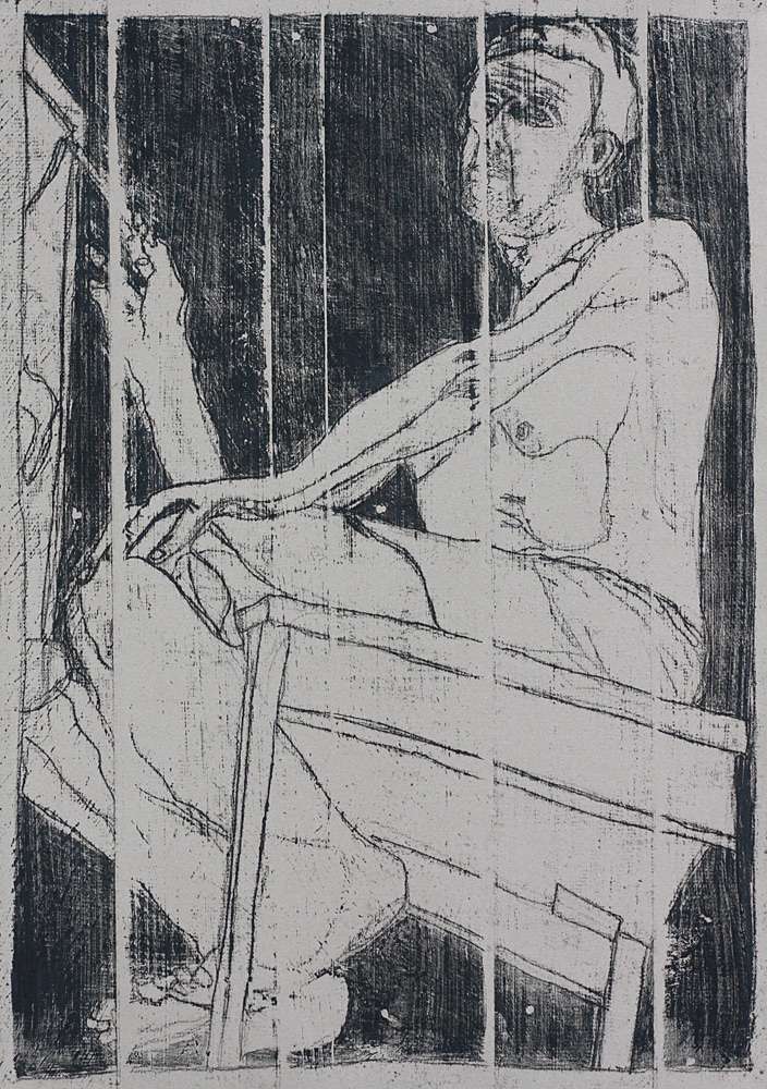 Self-portrait at easel&nbsp;8