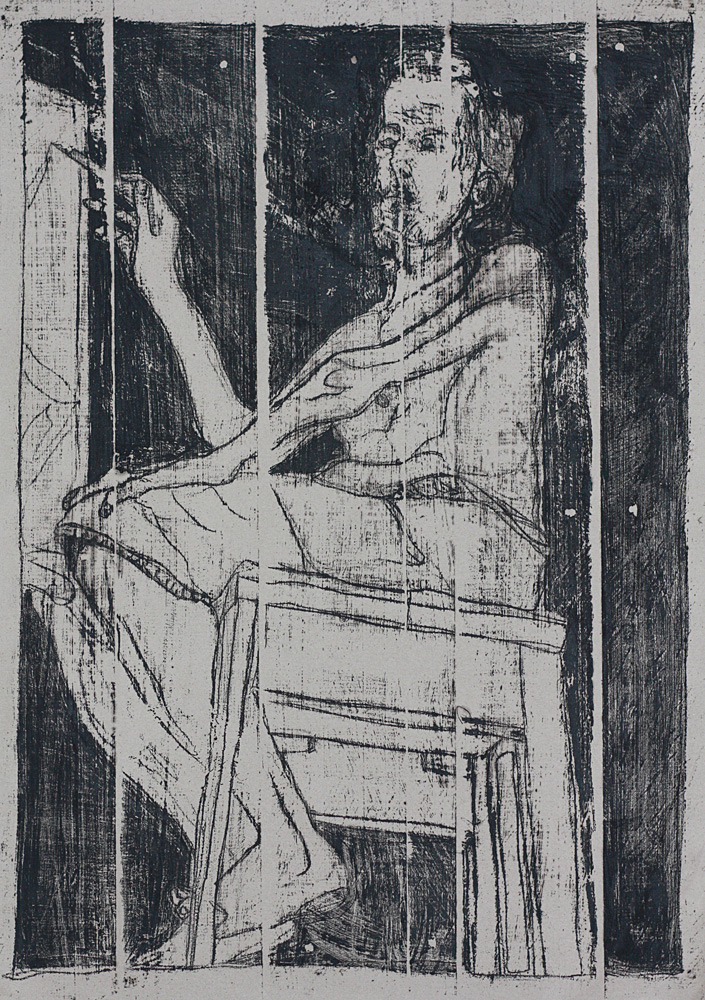 Self-portrait at easel&nbsp;9