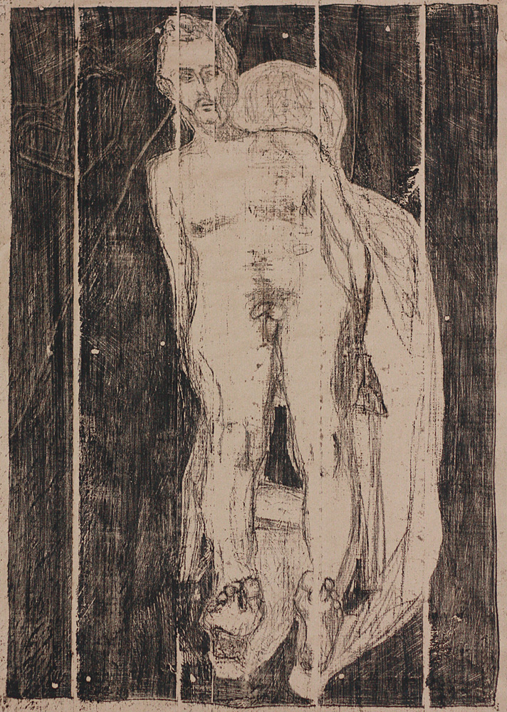 Self-portrait nude, lying back 1