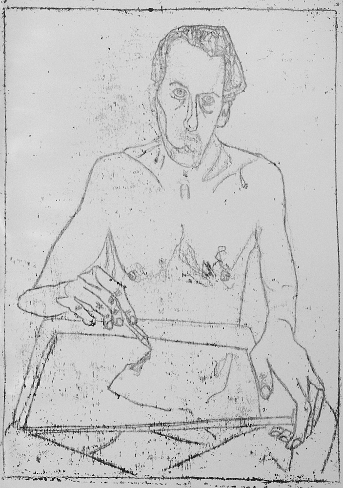 Self-portrait in front of mirror&nbsp;14