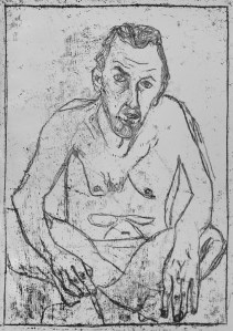 Self-portrait in front of mirror