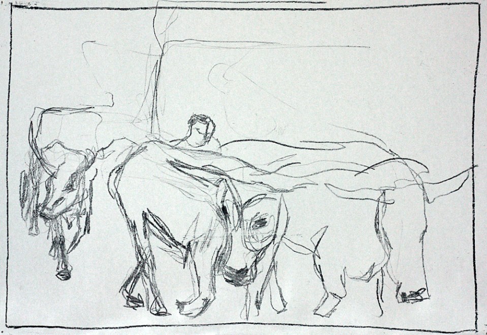 Farmer with cattle