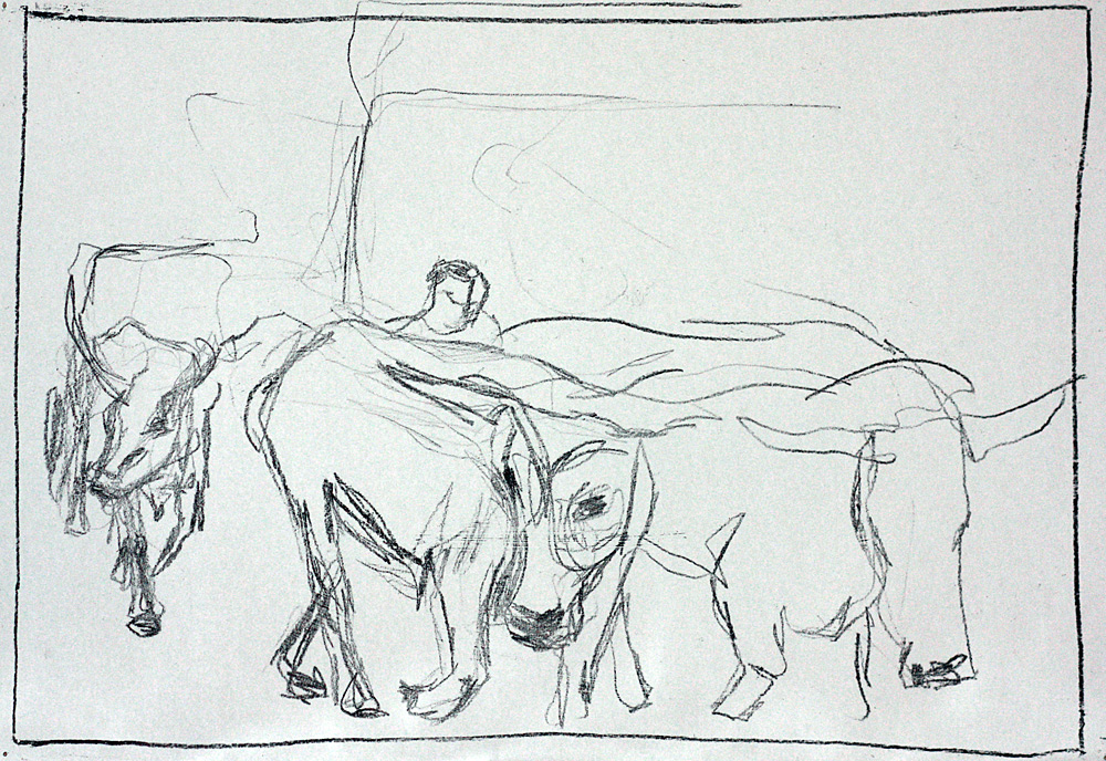 Farmer with cattle