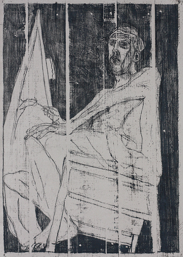 Self portrait at easel 7