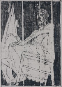 Self portrait at easel 7