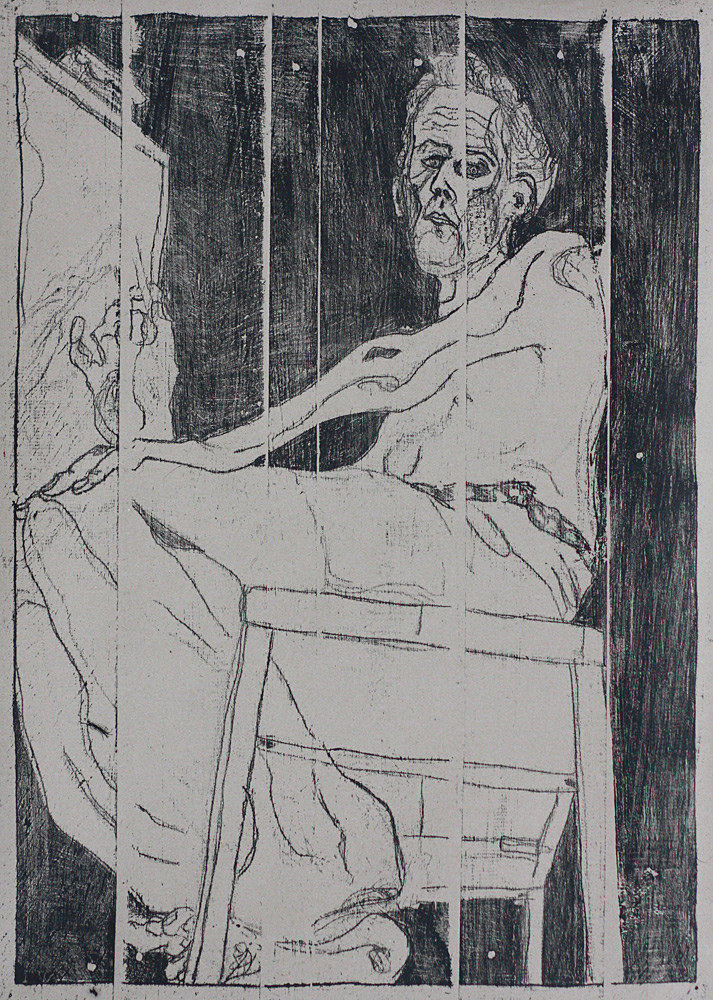 Self-portrait at easel&nbsp;3