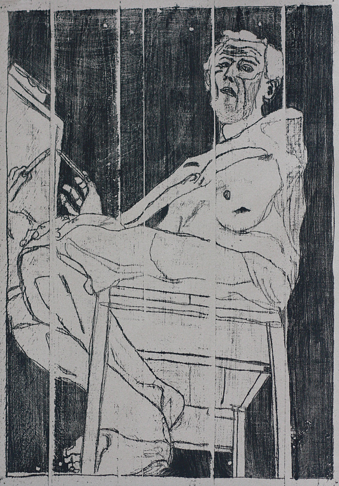 Self-portrait at easel&nbsp;2