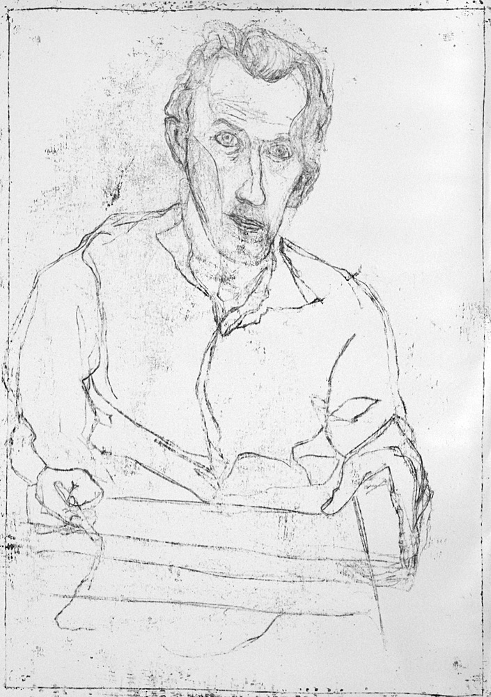 Self-portrait with open collar