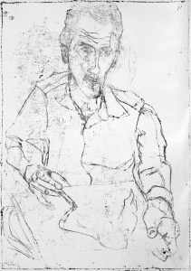 Self-portrait with open collar