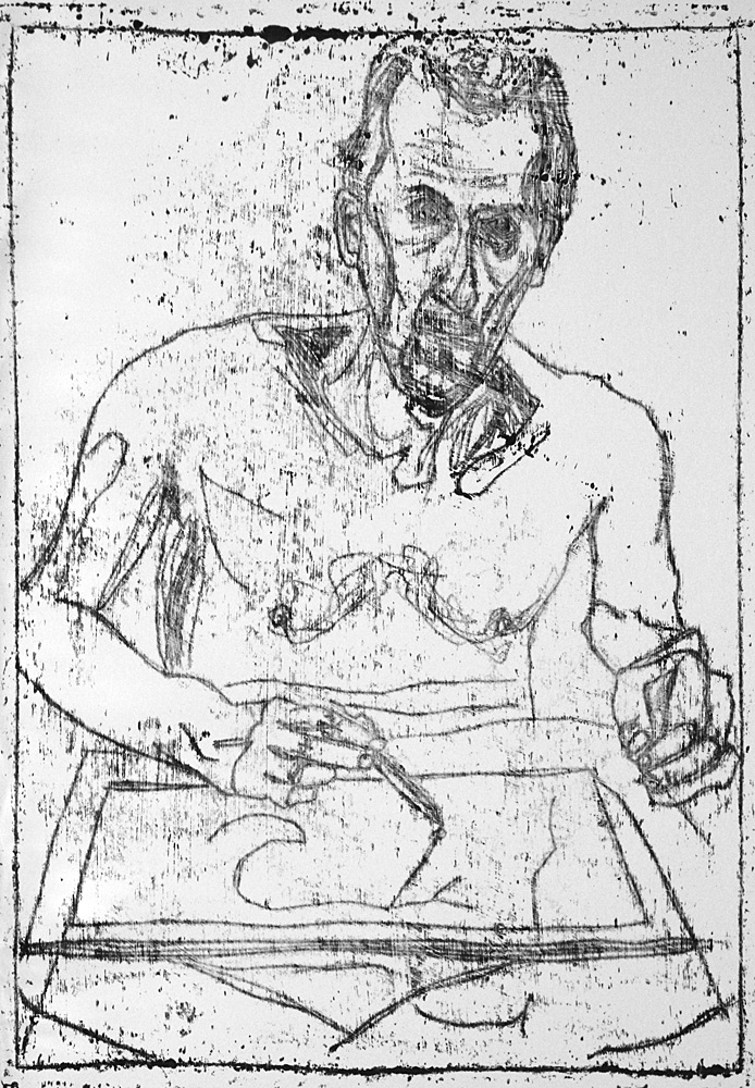 Self-portrait in front of mirror&nbsp;9