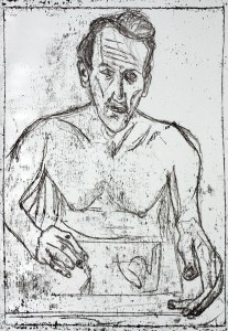 Self-portrait in front of mirror