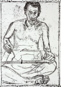 Self-portrait in front of mirror