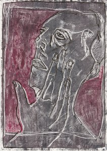 Self-portrait topless with chair 6