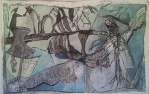 Women catching lamps (Couple looking at boats 8)