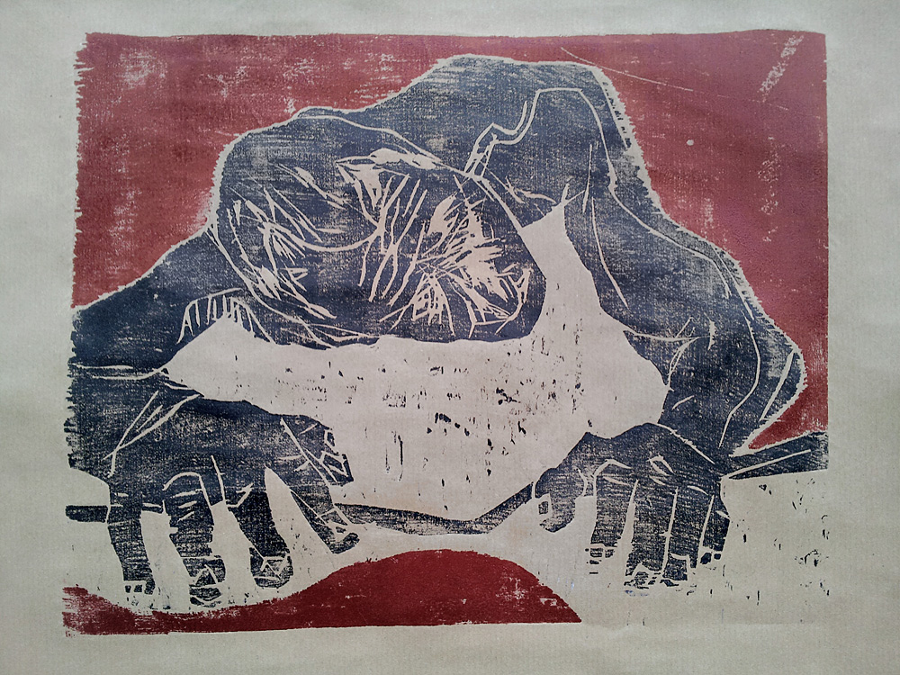 Self-portrait, crouched forward knelt down&nbsp;2