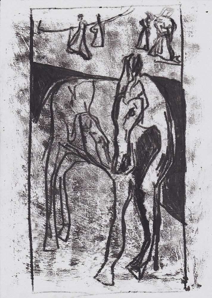 Horse by a wall&nbsp;2