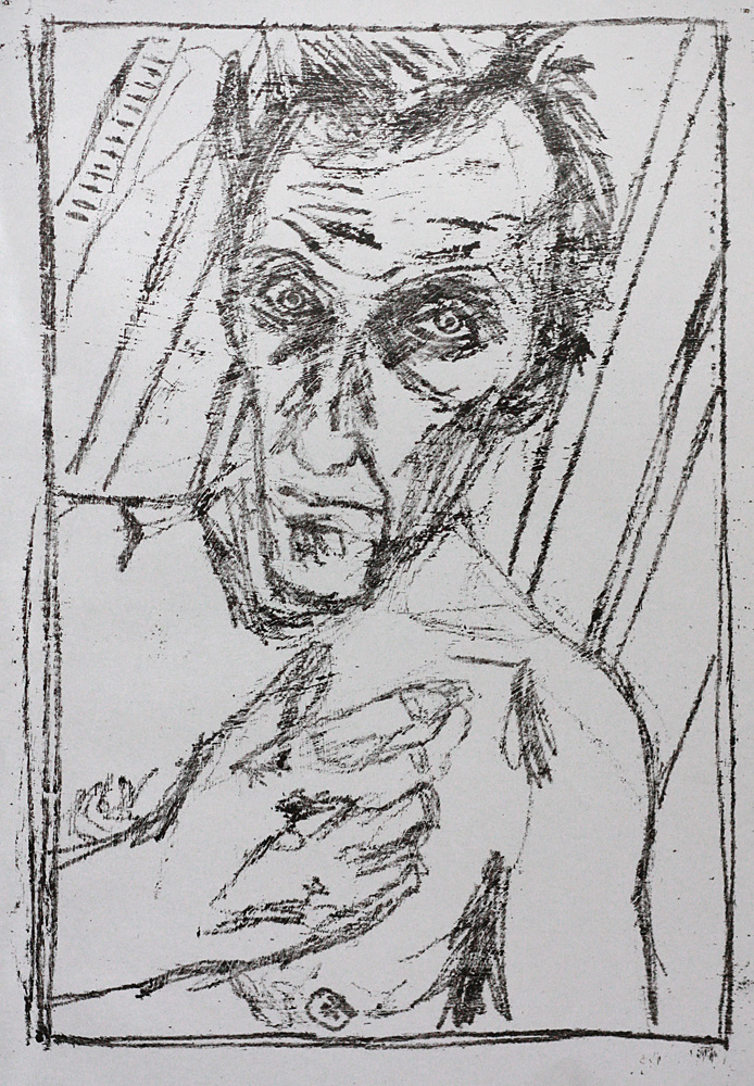 Self-portrait topless with chair 7a