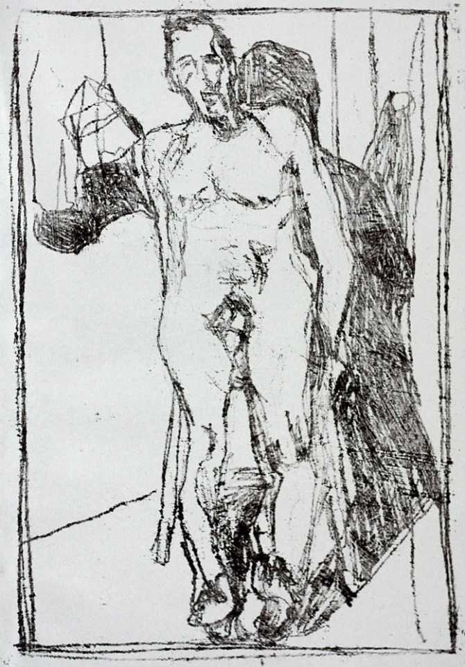 Self-portrait nude, lying back 2