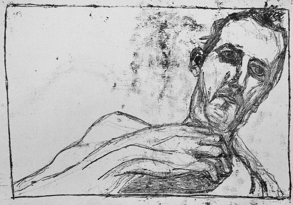 Self-portrait, hand on chest under&nbsp;chin