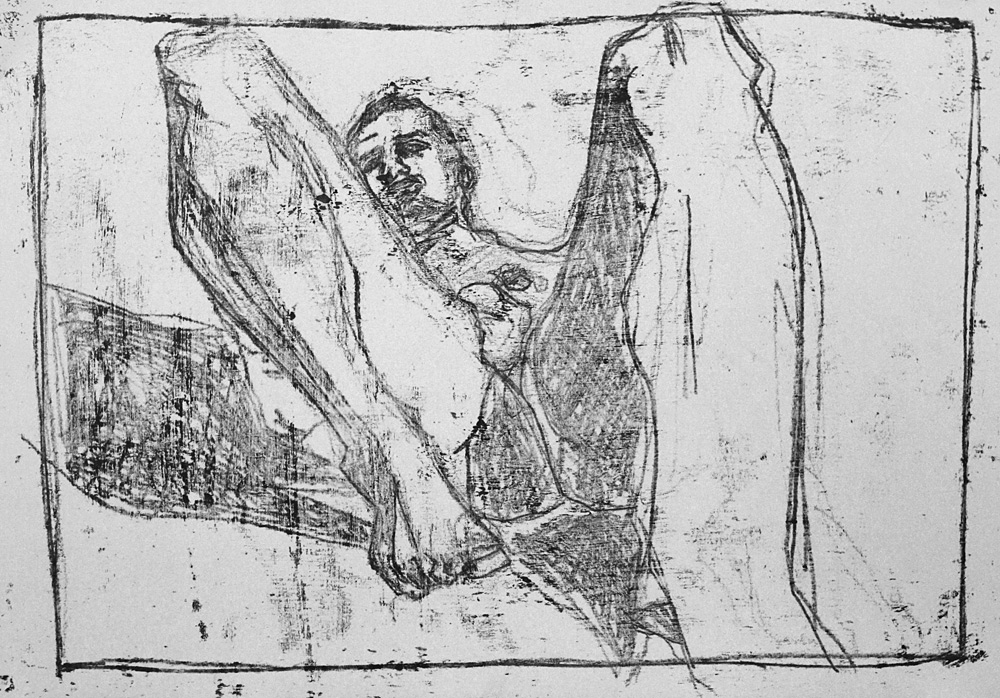 Self-portrait, left leg&nbsp;shadow