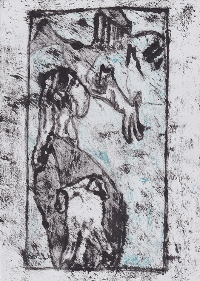 Woman with dog at a bridge 2