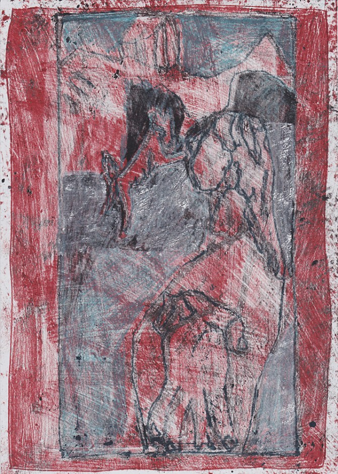 Woman with dog at a bridge 4