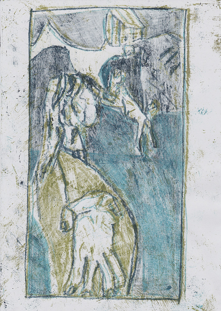 Woman with dog at a bridge&nbsp;5