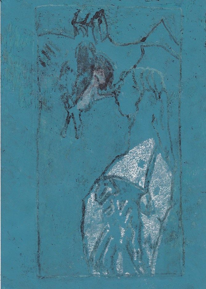 Woman with dog at a bridge 12