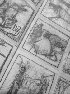 Black and white pencil drawing close-up. Artist: Edgeworth