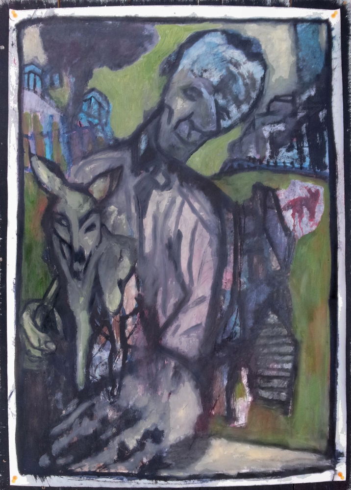 Carpenter carving a&nbsp;deer