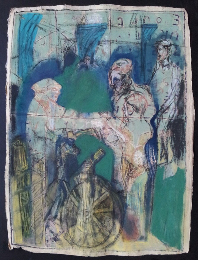 Soldiers around a cannon