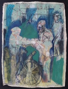 Soldiers around a cannon