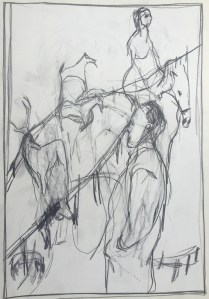 A man looking over fields