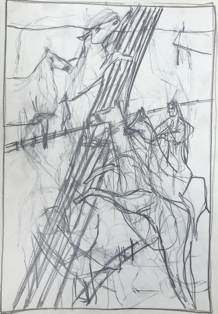 Horses jumping a&nbsp;fence