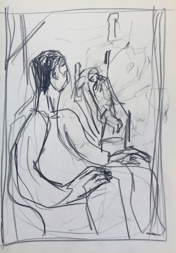 Man with sleeping friend