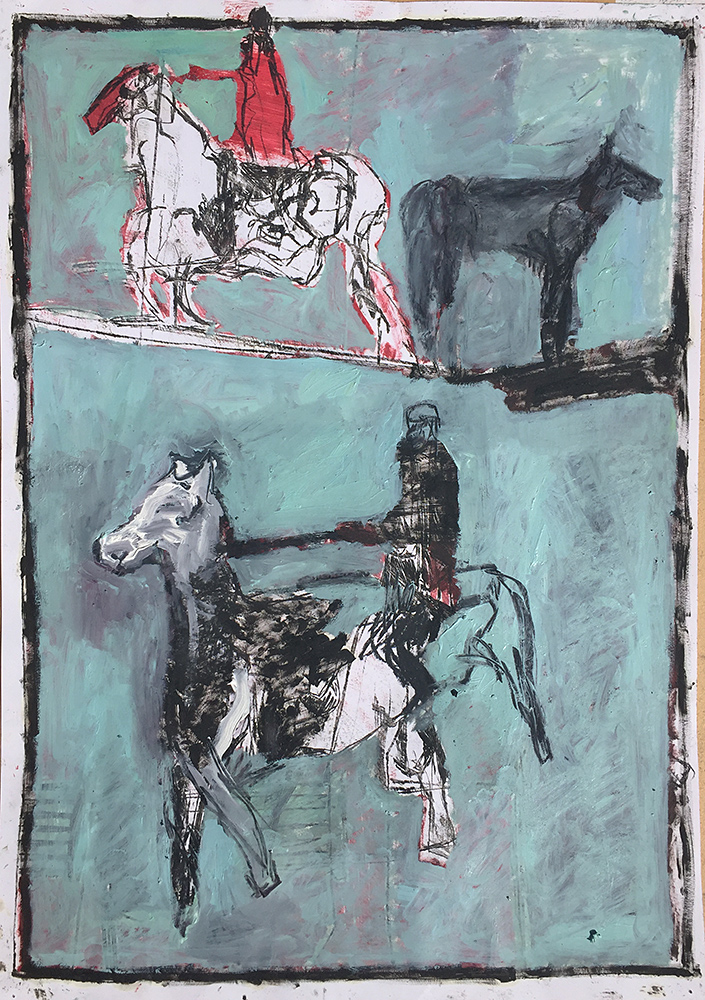 Horseriders and a&nbsp;dog