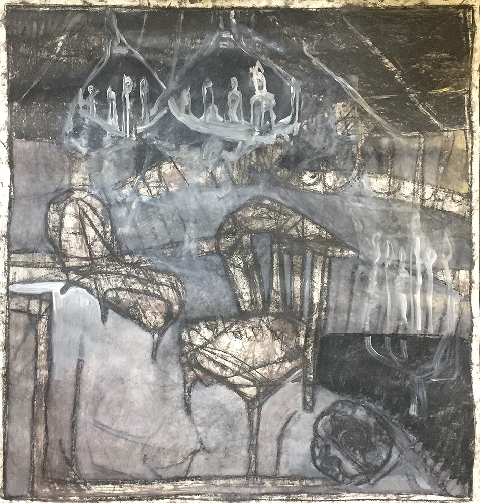 Candélabre and chandelier with chaise lounge and&nbsp;chair