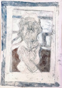 Self-portrait pushing bottom lip 10