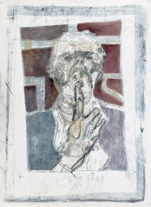 Self-portrait pushing bottom lip 11