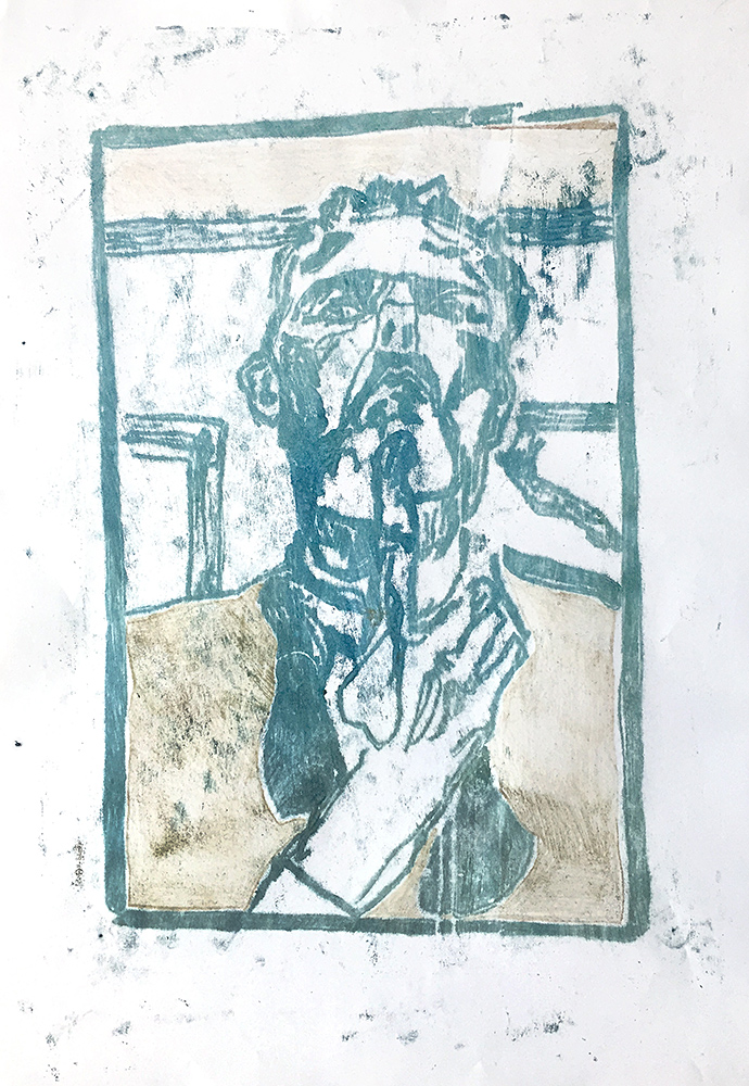 Self-portrait pushing bottom lip&nbsp;2