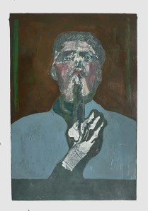 Self-portrait pushing bottom lip 6