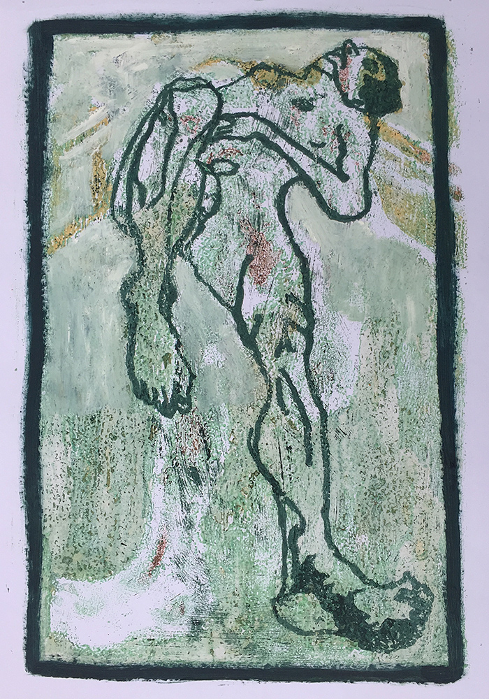 Self-portrait lying down 1