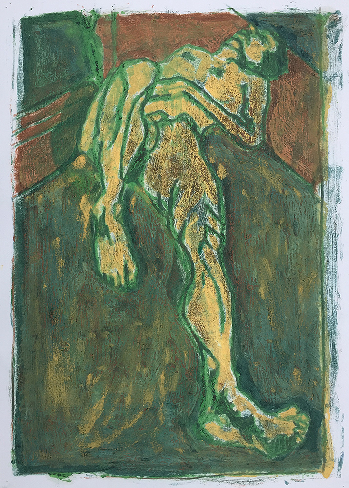 Self-portrait lying down 2