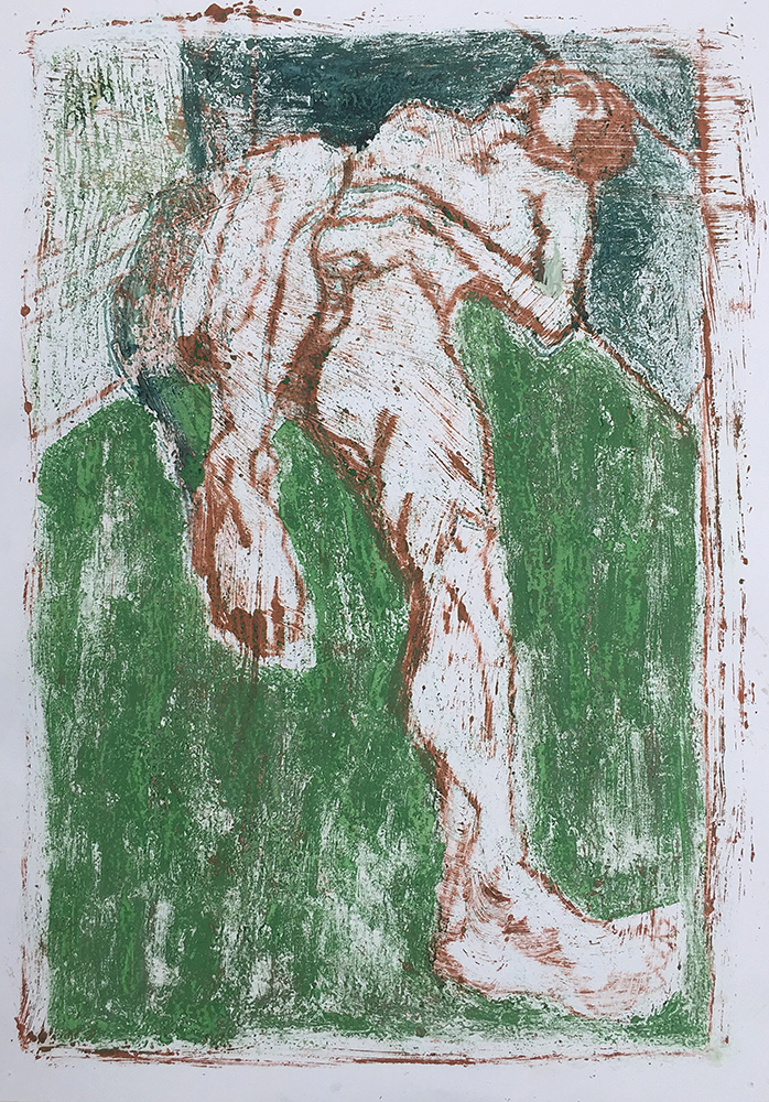 Self-portrait lying down 3