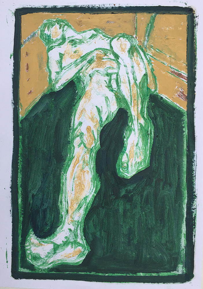 Self-portrait lying down 8